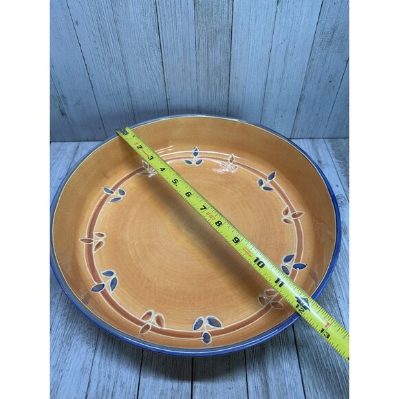 Vintage Block Basics Canyon Serving Bowl Orange 12'' Ceramic Large Round - Picture 5 of 7